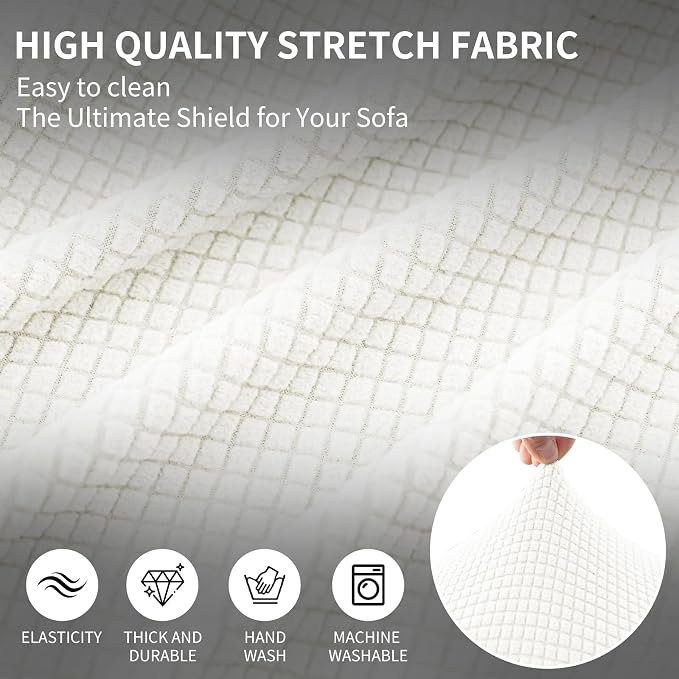 Ottoman Covers Ottoman Slipcovers Folding Storage Stool Washable Furniture Protector,Elastic Foot Stool Foot Rest Protector for Living Room Bedroom,Small,White