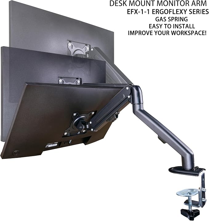 Lenovo ThinkVision 24" FHD IPS Monitor w/ 4ms Response Time, 100 Hz Refresh Rate, VESA Mount (100mm), Flicker Free, HDMI, Black w/DKZ Hub & ErgoFlexy Single Mount Arm
