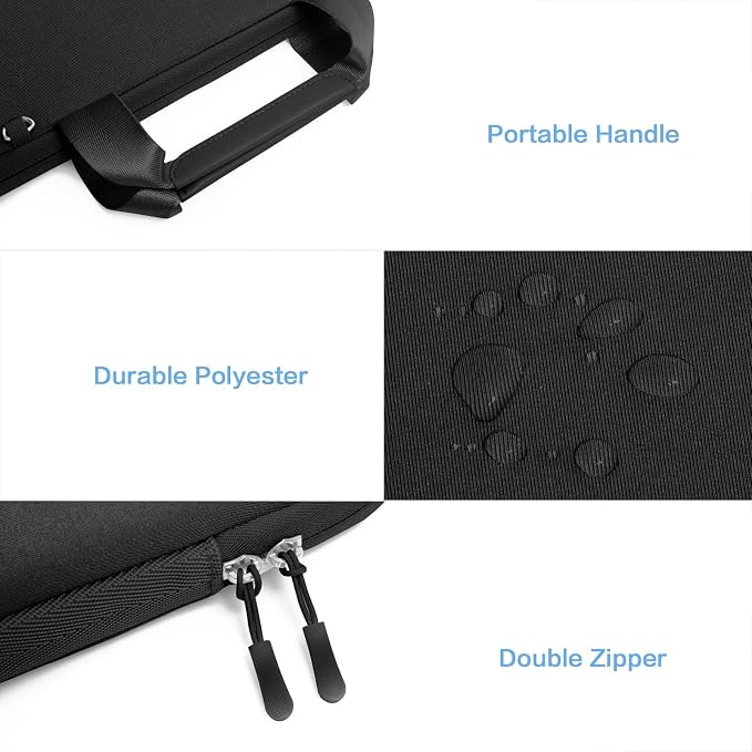 MOSISO Laptop Case 14 inch, Laptop Sleeve Bag Compatible with HP Lenovo Dell ASUS Acer, HP Stream, Dell Latitude, Lenovo IdeaPad, Neoprene Carrying Computer Bag with Handle&Detachable Small Case,Black