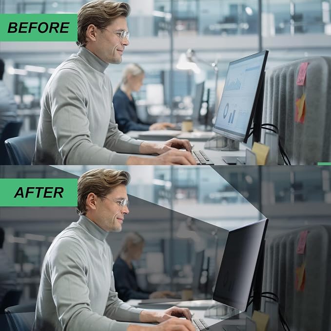 21.5 Inch Computer Privacy Screen for 16:9 Widescreen Monitor, Anti-Blue Light Monitor Privacy Screen Filter, Anti-UV Computer Shield