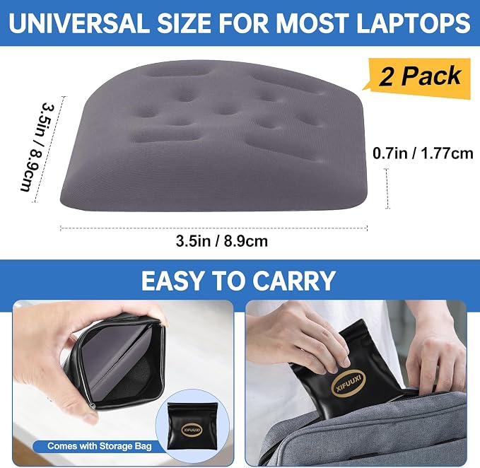 Upgraded Wrist Rest for Laptop, Ergonomic Memory Foam Laptop Wrist Pads for Computer Keyboard, Wrist Support Cushion for Typing (Gray)