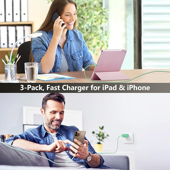 Phone 17 16 15 Charger Fast Charging, 10 FT Long USB C Charger Cord with 20W Type C Fast Phone Charging Block forPhone 17/17 Pro/17 Pro max/Air/Phone 16 15 Pro Max Plus, iPad, Android,Green