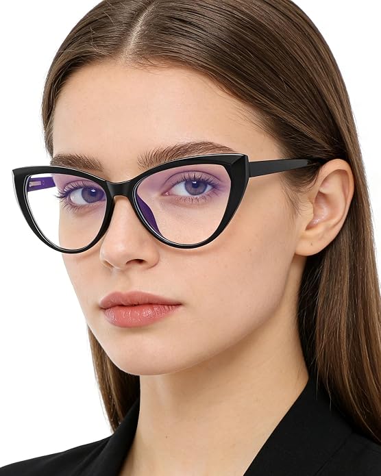TEAPLMTT 2 Pack Cat Eye Blue Light Blocking Glasses for Women Trendy TR90 Frame Anti Blue Ray Eyesatrain Computer Eyeglasses