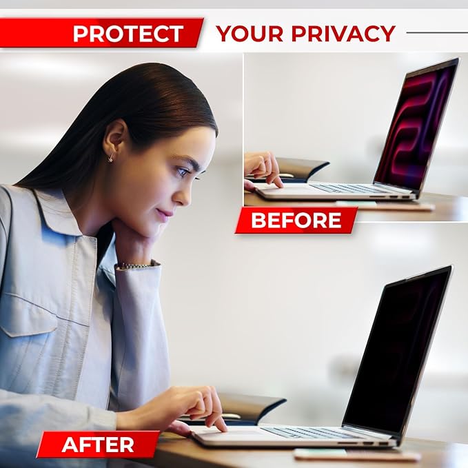 SightPro 14 Inch Privacy Screen for MacBook Pro(2021-2026, M1-M5) Monitor - Removable Laptop Privacy Filter Shield and Protector