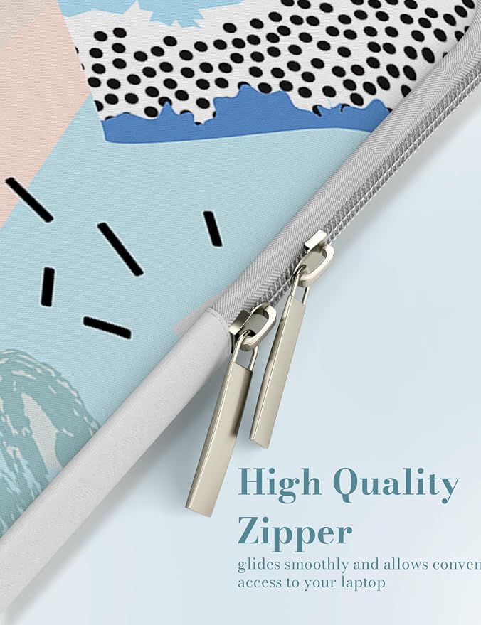iCasso Laptop Sleeve 13 inch for MacBook Air 13-13.6 inch, Cute Laptop case for MacBook Pro 13 inch 14 inch, Slim Protective Travel Carrying Case Sleeve for 14 inch Chromebook, HP, Del，Pastel Abstract