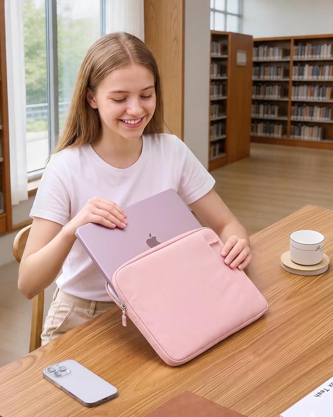 ProCase Laptop Sleeve for MacBook Neo 13 inch 2026 (Model A3404, A18 Pro), Protective Case with Soft Lining, Slim Travel Sleeve with Pocket for Accessories, Tailored for MacBook Neo 13” -Blush