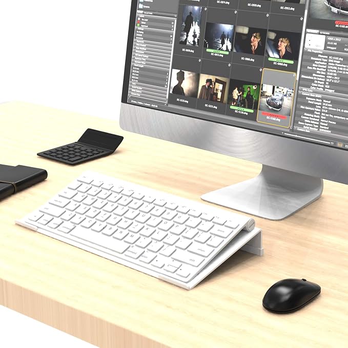 KOTEMON Mini Computer Keyboard Stand - 11.8'' x 5.1'' - Acrylic Keyboard Holder for 78 Keys, Universal Compact, with White Silicone Strip