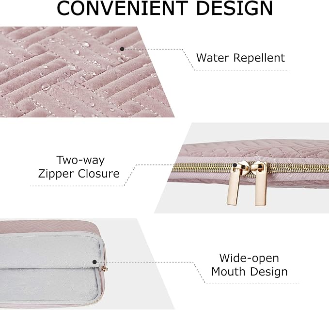 BAGSMART Laptop Sleeve Bag Compatible with MacBook Air/Pro, 13-13.3 inch Notebook, Compatible with MacBook Pro 14 Inch, MacBook Air M2 Sleeve 13 Inch, Repellent Protective Case with Pocket, Beige