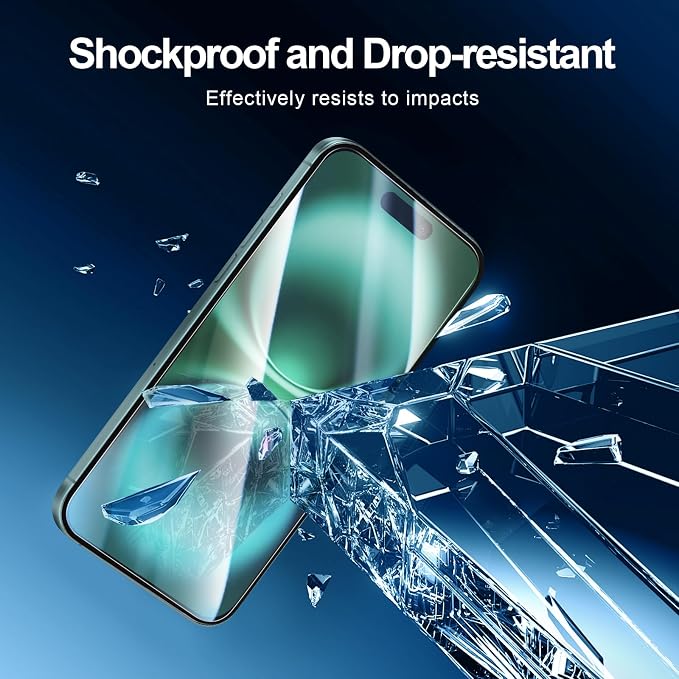 NEW'C 3x for iPhone 16 Screen Protector (6.1 inches)+ 3x Camera Lens Protector, Sensor Protection, Case Friendly Tempered Glass Film + Dust Plug- Easy installation tool include