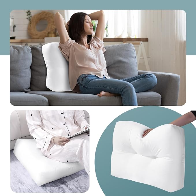 HOMBYS Shredded Foam Sofa Back Cushions, Supportive Back Cushion Replacement for Couch, Stuffing Filling Lumbar Support Pillow for Couch, Bed, Floor, (24"x18"x5")