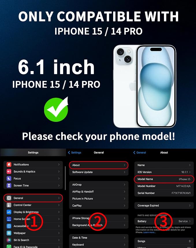 2 Pack for iPhone 15/14 Pro Privacy Screen Protector [6.1 inch] Anti-Spy Private Tempered Glass Film Accessories Anti-Blue Light 9H Hardness No-Bubble Full Coverage Easy Installation