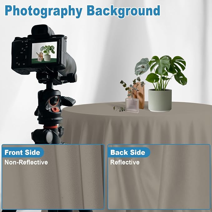 Grey Backdrop for Photoshoot, Professional Photo Backdrop Background Curtain for Product Photography, Portraits, Wedding, Party, Live Streaming Video Recording 8X10 FT
