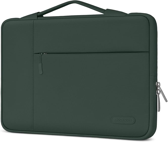 MOSISO Laptop Case 13.3 inch, 13-13.3 inch Laptop Sleeve with Handle Compatible with MacBook Air/Pro 13/Pro 14 M5 M4 M3 M2 M1,HP Dell ASUS Lenovo, Polyester Multifunctional Computer Bag,Midnight Green