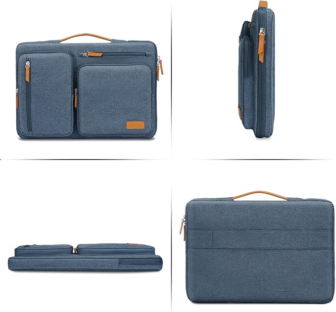 MOSISO 360 Protective Laptop Case 13 inch, 13 inch Laptop Sleeve Compatible with MacBook Air M4 M3 M2 M1 2025-2018/Pro M2 M1 2025-2016, Side Open Carrying Case with 4 Zipper Pockets&Handle, Haze Blue