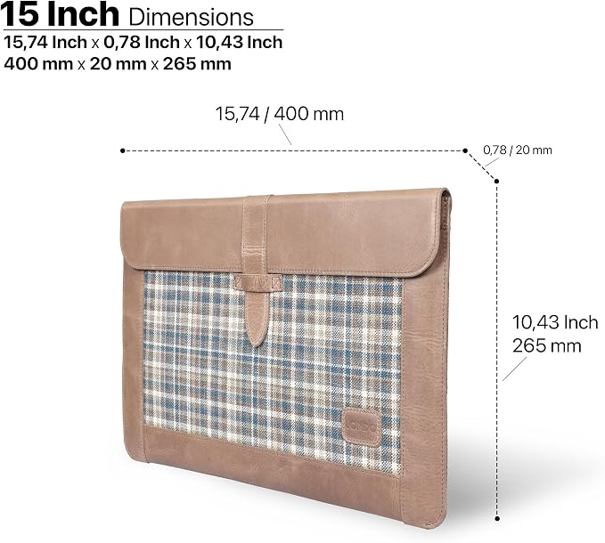 Londo Leather Sleeve Compatible with MacBook Pro 16 & MacBook Pro 15 Inch (M5, M4, M3, M2, M1, Pro, Max), Premium Top Grain Leather Laptop Bag, 2020 to 2026 Models