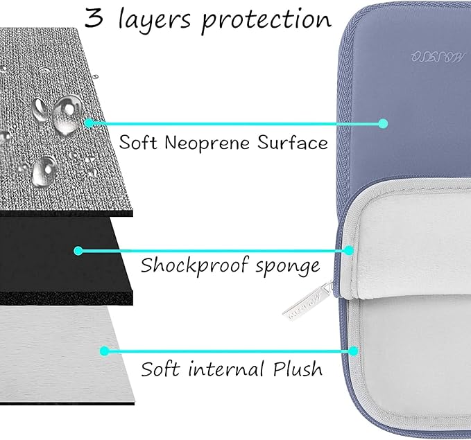 MOSISO Laptop Case 15 inch, 15 inch Laptop Sleeve Bag Compatible with MacBook Air M5 A3448 M4 A3241 M3 A3114 M2 A2941 2026-2023, Dell XPS, Neoprene Computer Sleeve Bag with Small Case, Lavender Gray