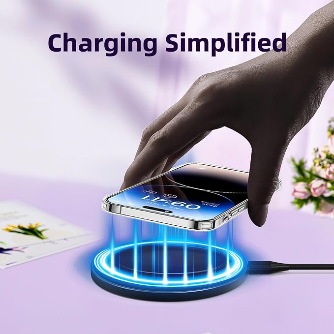 Wireless Charger Compatible with iPhone 17 16 15 14 13 12 11 Pro Max/Mini/Plus/XR/X/8, 15W Max Fast Wireless Charging Pad Mat for Samsung Galaxy S23/S22/S21/S20/S10, Galaxy Buds