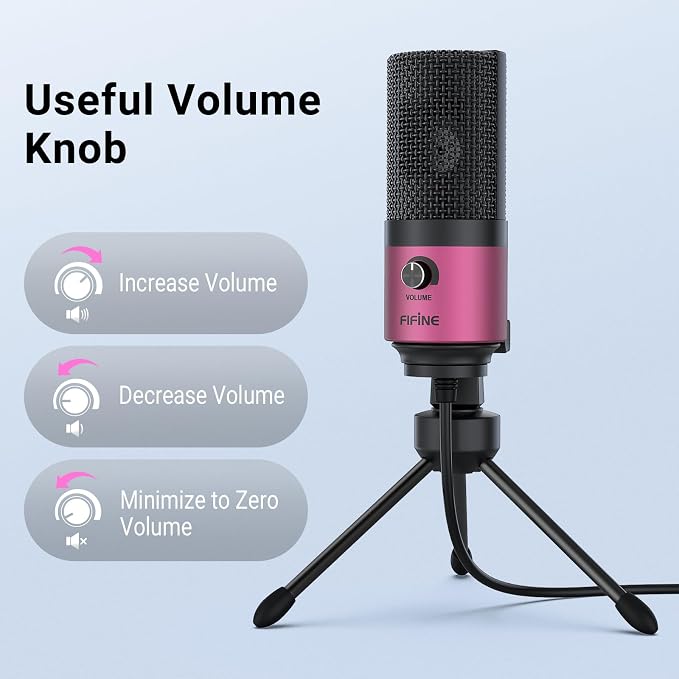 FIFINE USB Podcast Condenser Microphone Recording On Laptop, No Need Sound Card Interface and Phantom Power-K669