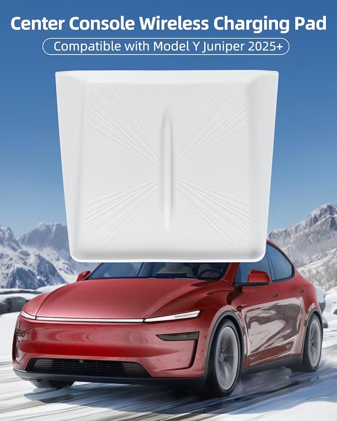Model 3 Centre Control Wireless Charging Mat，Center Console Wireless Charger Pad Compatible with Tesla Highland Model 3 2024 2025 2026