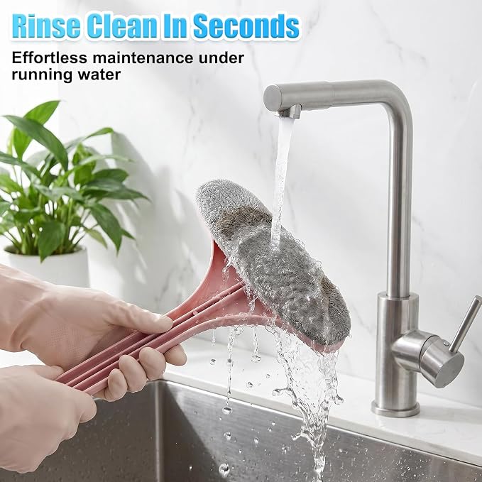 Window Screen Cleaner,2026New Upgraded 2in1 Detachable Window Cleaning Brush with Squeegee,Wet Dry Dual Use Multi-Functional Glass Net Cleaner Tool for Corners,Patio,Door,Porch Screens (Pink)
