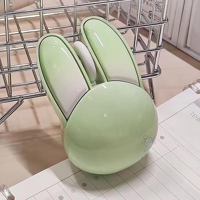 Lomiluskr Cute Bunny Wireless Mouse, Lightweight Soundless Mice, 2.4G Wireless Mice, Candy Colors, Kawaii Rabbit Mouse for Girls and Kids (Green Bunny)