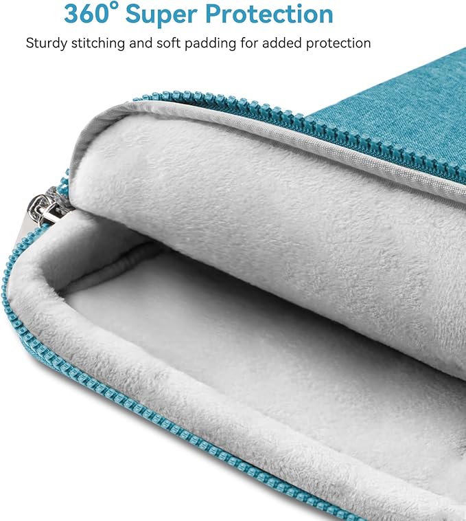 LANDICI 360° Protective Laptop Bag Case 15.6-16 Inch with Shoulder Strap, Waterproof Computer Sleeve Cover for MacBook Pro 16, Acer HP Lenovo Dell ASUS Laptop, Slim Briefcase for Women, Lake Blue