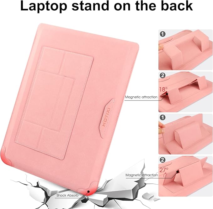 HoYiXi 13 Inch Laptop Sleeve Case Bag Compatible with MacBook Neo 2026/MacBook Air 13 M1 M2 2022-2018/MacBook Pro 13 M2 2022-2016/Surface Pro 8 2021/Surface Go 3 13-13.6'' Dell HP ASUS Acer PC, Pink