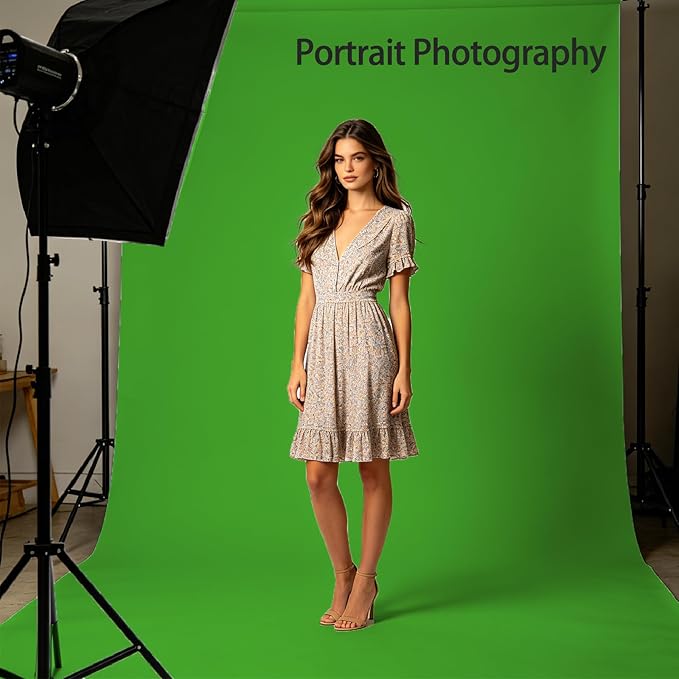 Green Screen Photo Backdrop for Photoshoot Green Background for Photography Photo Backdrop Curtain for Party 6x9 FT