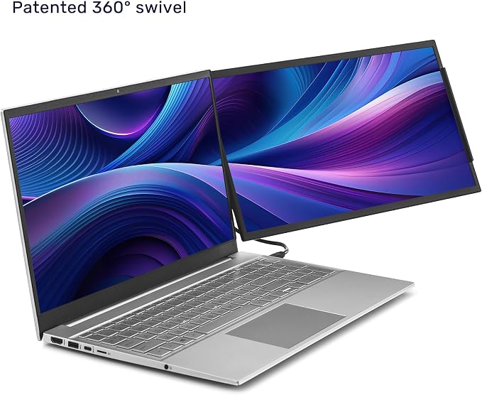 SideTrak Swivel 15.6" Attachable Portable Monitor for Laptop | FDH TFT Laptop Dual Screen | Mac, PC & Chrome Compatible | Swivel Hinge Laptop Screen Extender | USB-C Port
