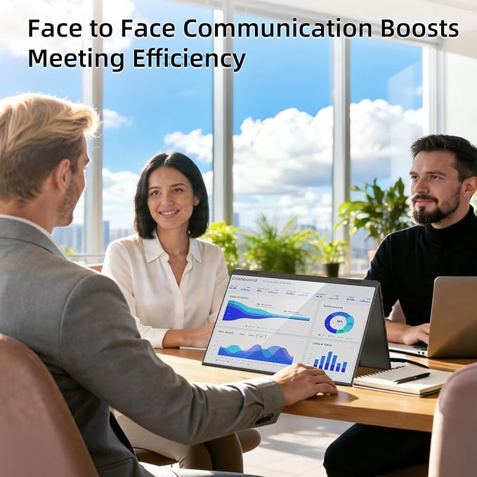 Dual Portable Monitors, 16"/1200P/FHD Foldable Laptop Screen Extender, All-Metal, Ultra Slim, Plug & Play, Extend/Mirror/Splicing/Flip Mode, USB-C/HDMI, Low Blue Light, Speakers, for Win/Mac