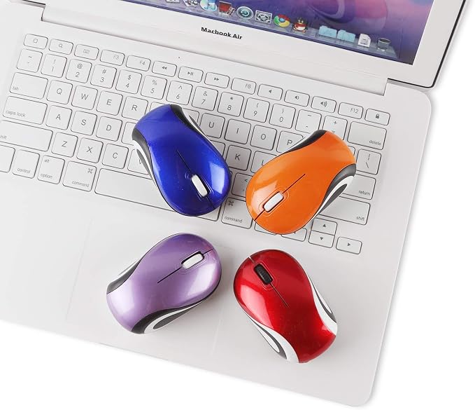 elec Space Mini Small Wireless Mouse for Travel Optical Portable Mini Cordless Mice with USB Receiver for PC Laptop Computer (Orange)