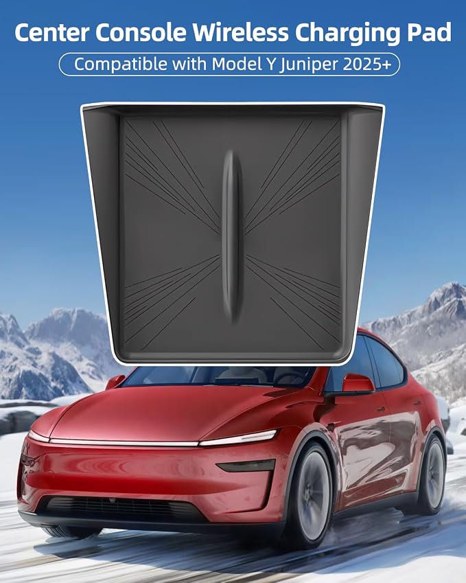 Model 3 Centre Control Wireless Charging Mat，Center Console Wireless Charger Pad Compatible with Tesla Highland Model 3 2024 2025 2026