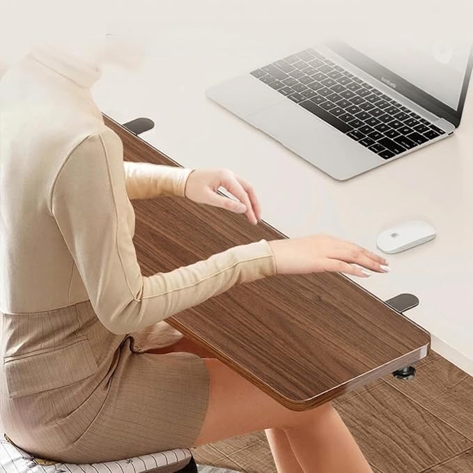 Adjustable Desk Extender Tray - 20 x 7.8 Inch Ergonomic Table Extension for Laptop, Keyboard & Mouse | Clamp-On Desk Shelf for Home Office, Study & Workstation.
