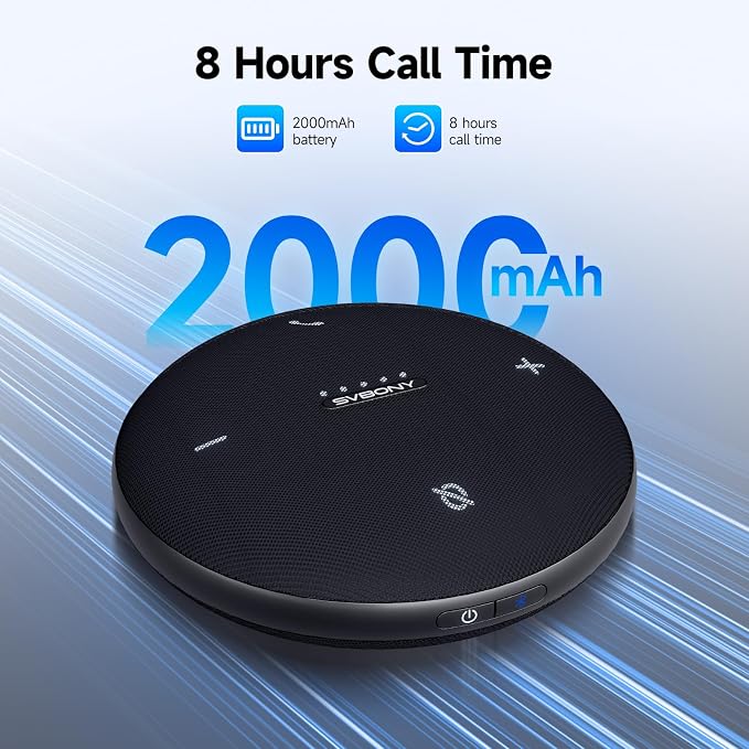 SVBONY SVHub Omni2 Conference Speaker and Microphone, Portable Speakerphone, 4 Noise-Canceling Microphones, Enhanced Voice Pickup, 8 Hours of Call Time, for Home Office Use