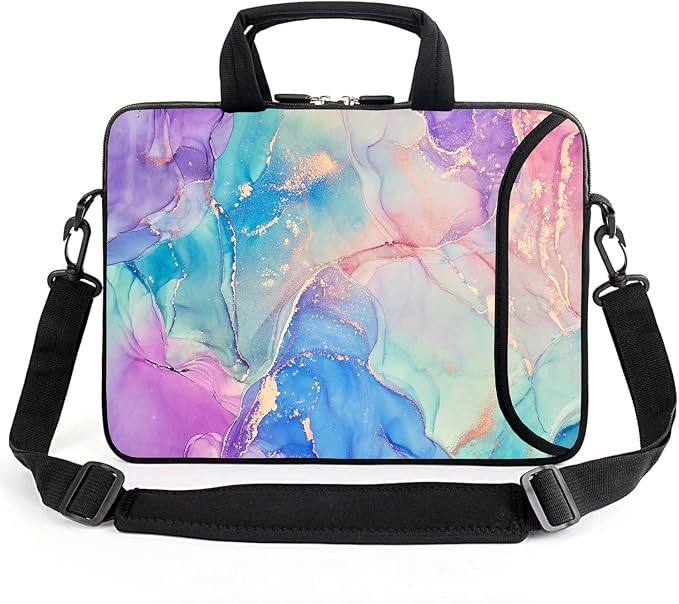 15" laptop sleeve laptop bag chromebook case adjustable shoulder strap with handle accessory pocket for men women (RYD-15-10)