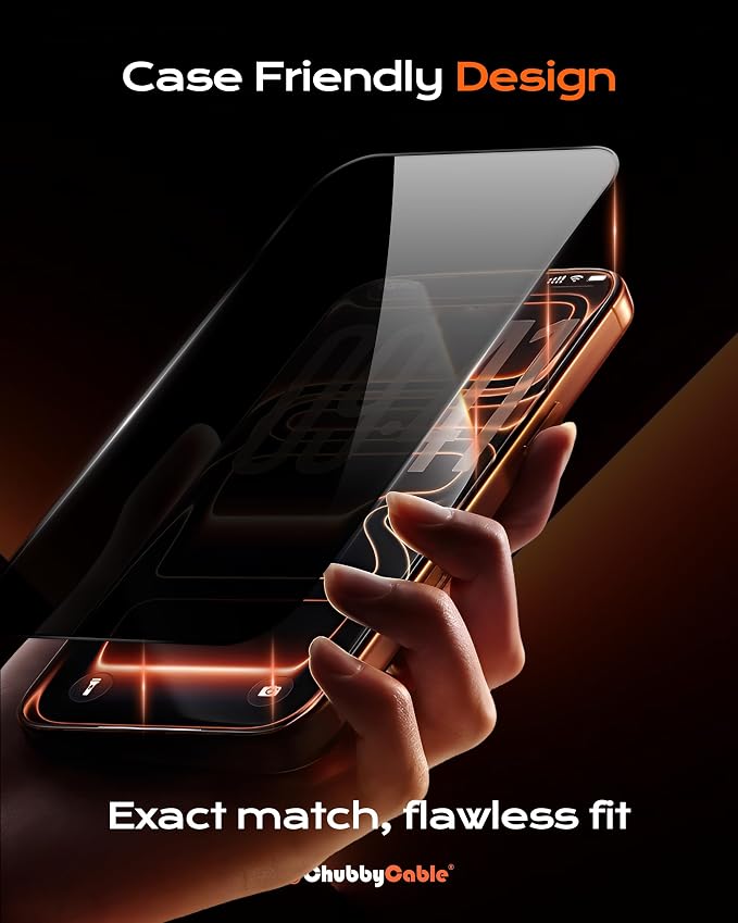 chubbycable 2PCS ChubbyShield Ultra for iPhone 17 Privacy Screen Protector, Anti-spy Screen Protector Privacy Glass with Ultra-easy Install Box, Auto Dust-Elimination & Bubble Free