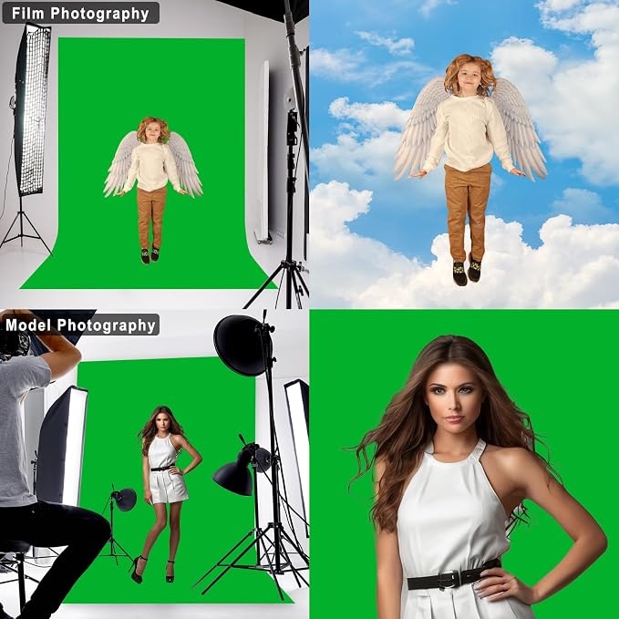 Green Screen Key Backdrop, Polyester, 5X7 FT, Photography Background, Machine Washable, Green, LY166