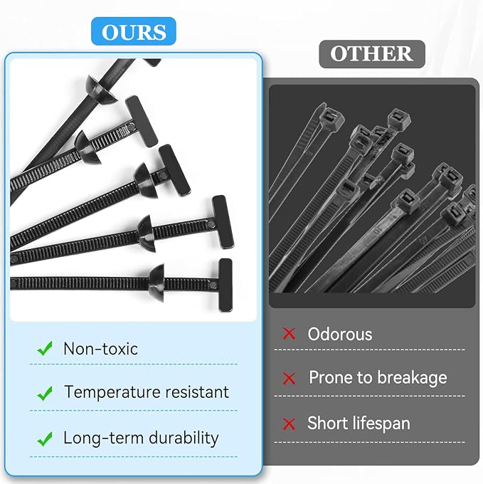 Nylon Universal Cable Tie Buckle - 50PCS Heavy Duty Self-Locking UV-Resistant Zip Ties with Push Mount Clips, Automotive Plastic Cable Rivet Fasteners for Car Engine Guard Fender Trunk Daily Repair