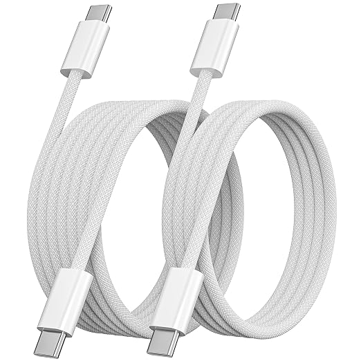 Quickeep USB C to USB C Cable 3FT & 6FT 2 Pack, Nylon Braided 60W iPhone 17 16 15 Charger Cord, Type C Charger Fast Charging, USBC to USBC Cable for iPhone 15 16 Pro Plus Pro Max/iPad Pro/Air