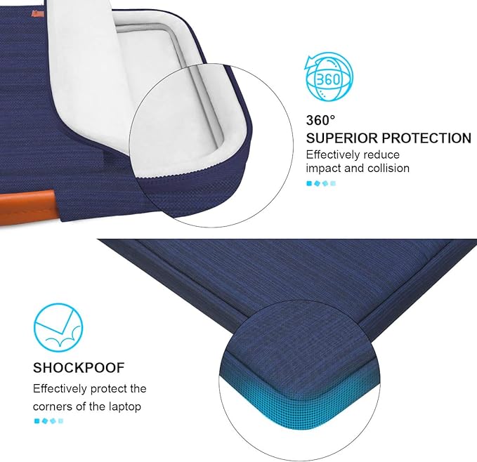Lacdo 360° Protective Laptop Sleeve Case for 14 inch MacBook Pro M5 Pro/Max A3426 A3427 (2026), M5/M4/M3/M2/M1 A3434 A3112 A3401 A3185 A2918 A2992 | 13.8 inch Surface Laptop 7th Computer Bag, Blue