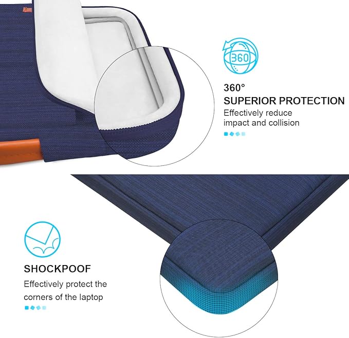 Lacdo 360° Protective Laptop Sleeve Case for 15 inch New MacBook Air M5/A3448 (2026), M4 A3241 2025, M3 A3114, M2 A2941 2024-2023, 15 inch MacBook Pro A1990 A1707, Computer Bag, Water-Resistant, Blue