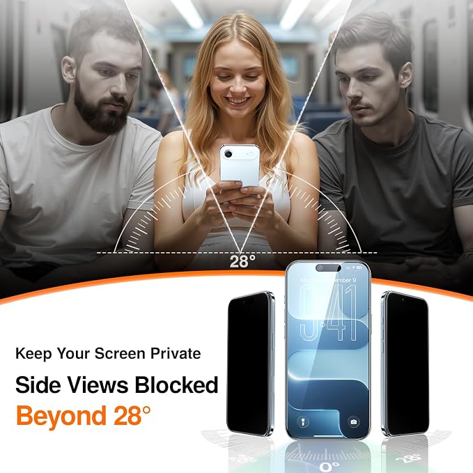SMARTDEVIL 2 Pack Privacy Screen Protector for iPhone Air, Anti-Spy Tempered Glass Film, 9H Hardness Military Grade Shatterproof, Easy to Install, Auto Bubble-Free and Dust-Free Box, Case Friendly