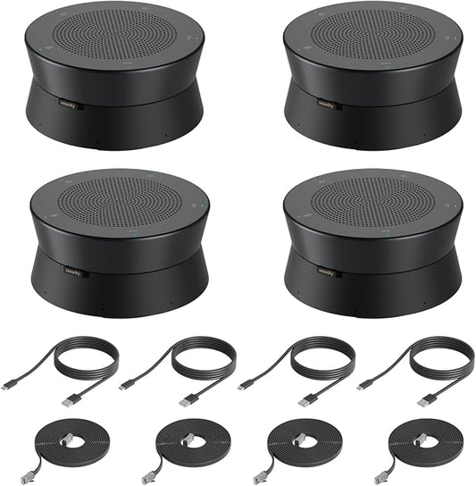 Nearity A20Sx4 Conference Speaker and Microphone, USB Speakerphone w/8 Mics, 16ft Voice Pickup, AI 2.0 Noise Cancelling, USB Speakermic with Daisy Chain, Works with Microsoft/Teams/Google Meet
