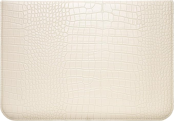 MOSISO Laptop Case 13 inch, 13 inch Laptop Sleeve Compatible with MacBook Neo 13 A18 Pro A3404 Air M4 M3 M2 M1 2026-2018 / Pro M2 M1 2026-2016, Crocodile Grain PU Leather Flap Case Bag, Beige
