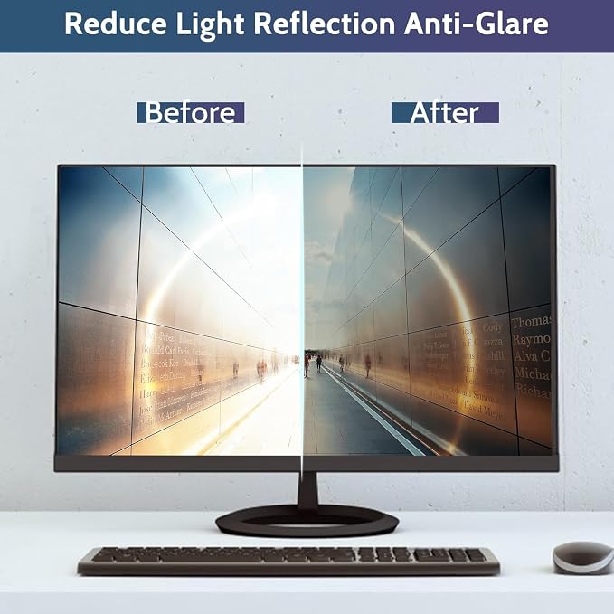 [1 Pack] 34 Inch Computer Privacy Screen for 21:9 Aspect Ratio Widescreen Monitor, Eye Protection Anti Glare Blue Light Filter Shield, Removable Anti-Scratch Anti Spy Protector