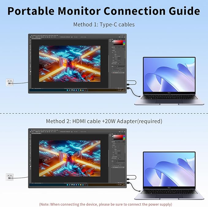 Portable Monitor 18.5'' 1080P 100Hz 100% sRGB, Aluminum Alloy Shell, IPS Travel Monitor with USB-C HDMI Large Portable Screen for Laptop MacBook PC PS4/5 Gaming Monitor with Kickstand