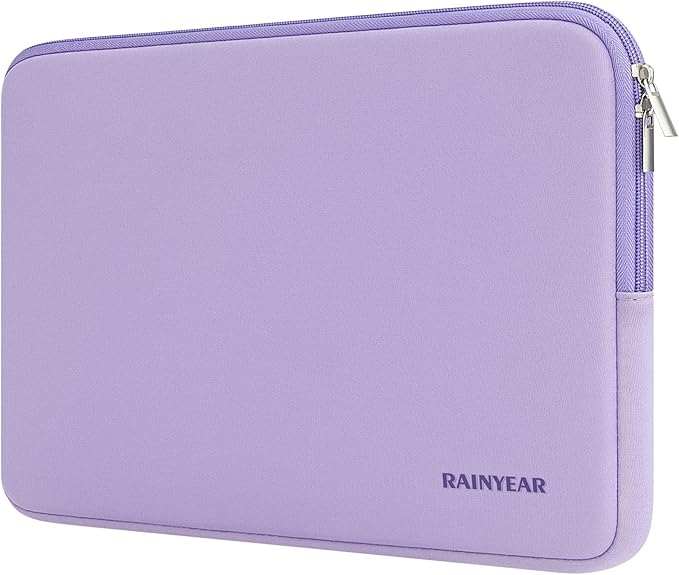 RAINYEAR Laptop Sleeve Case Compatible with 13.3 Inch Laptop PC 14 Inch MacBook Pro/Max M1 M2 M3 M4 M5 Pro/Max, Protective Soft Padded Lightweight Computer Carrying Bag Cover, Purple