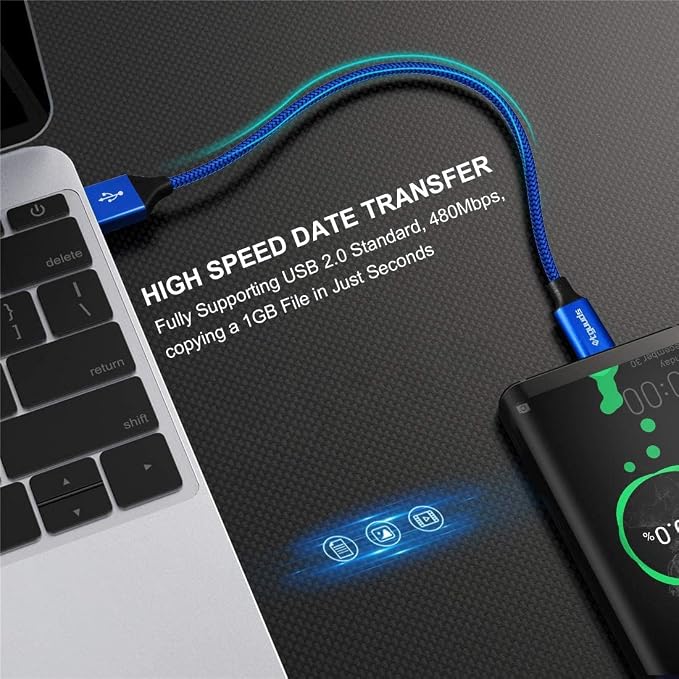 etguuds USB to USB C Cable 0.5ft, 2-Pack Short USB A to Type C Charger Cord Fast Charging for Samsung Galaxy A17 A16 A15 A26 A36 A56, S25 S24 S23 S22 S21 S20 S10 Note 20, for iPhone 17 16 15, Moto