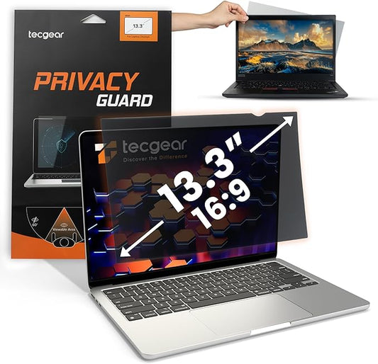 13.3 Inch Laptop Privacy Screen Filter 16:9 | Anti Glare Blue Light Blocking Screen Protector | Removable Privacy Shield for Laptop and Notebook Computer | Adhesive and Hang Tab Installation