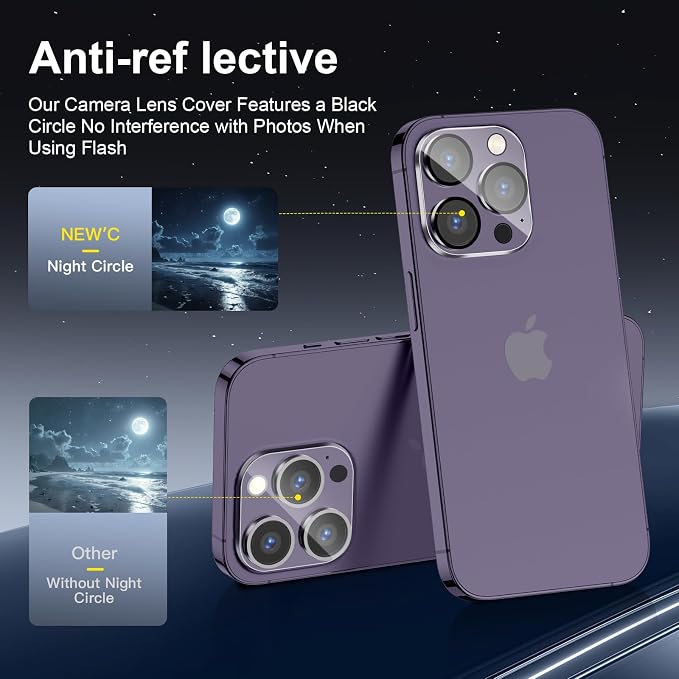 NEW'C 3x Privacy for iPhone 14 Pro Screen Protector (6.1 inches)+ 3x Camera Lens Protector, Sensor Protection,Case Friendly Tempered Glass Film + Dust Plug - Enhanced Privacy Angle of 28 Degrees